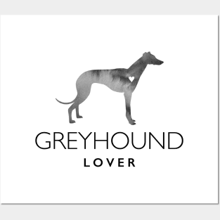 Greyhound Dog Lover Gift - Ink Effect Silhouette Posters and Art